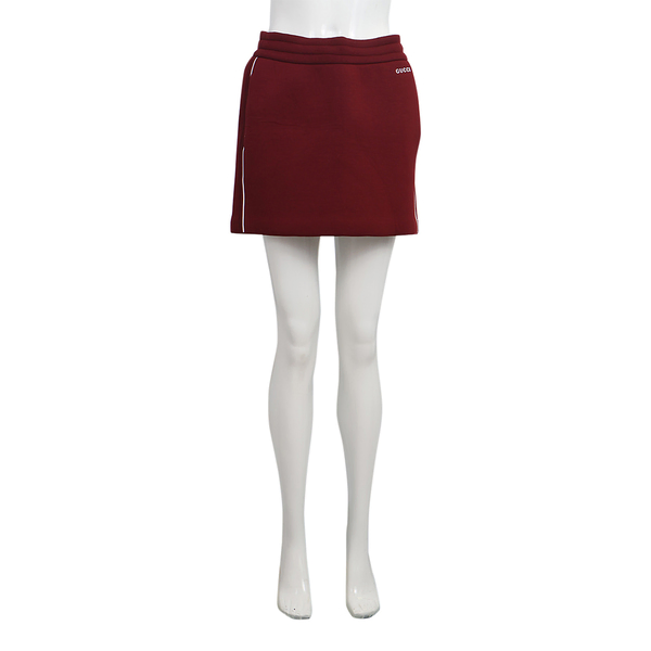 Viscose Jersey Mini Skirt Burgundy