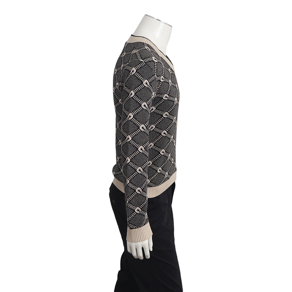 Cotton Horse Shoe Sweater Black/Beige