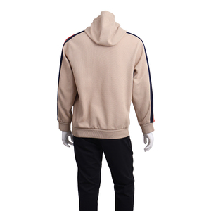 Polyester/Cotton GG Embroidered Hoodie Beige, view 3