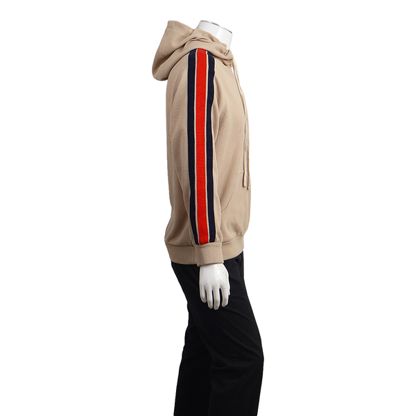 Polyester/Cotton GG Embroidered Hoodie Beige