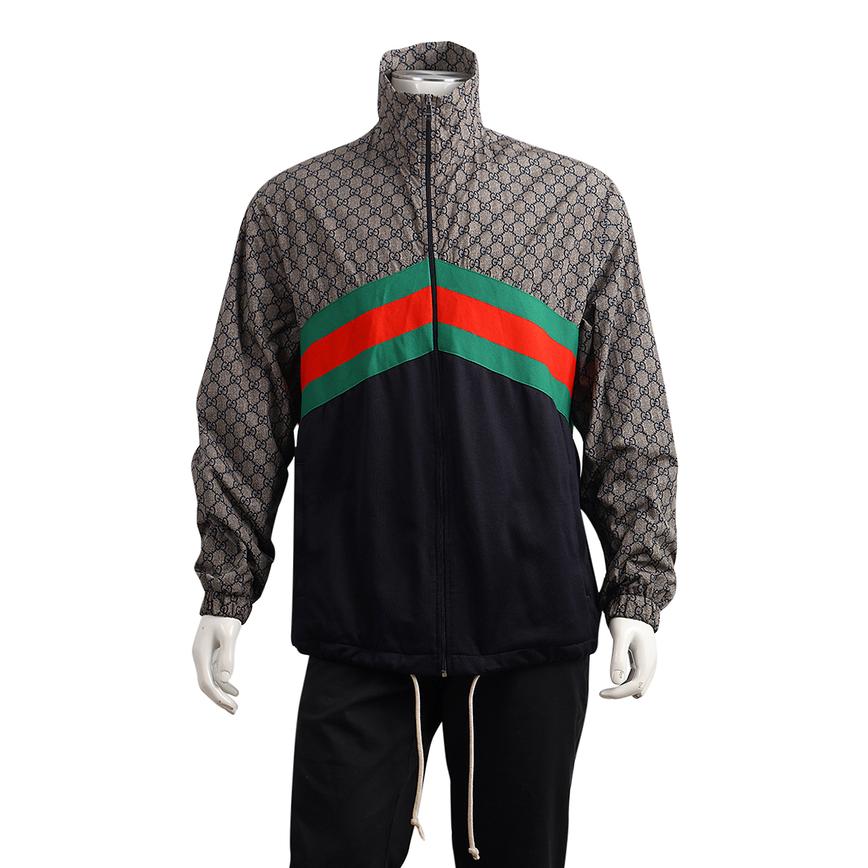 Nylon GG Web Windbreaker Navy