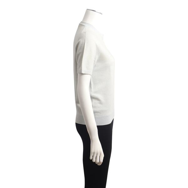 Cashmere Blend Short Sleeve Knit Top Pastel Green