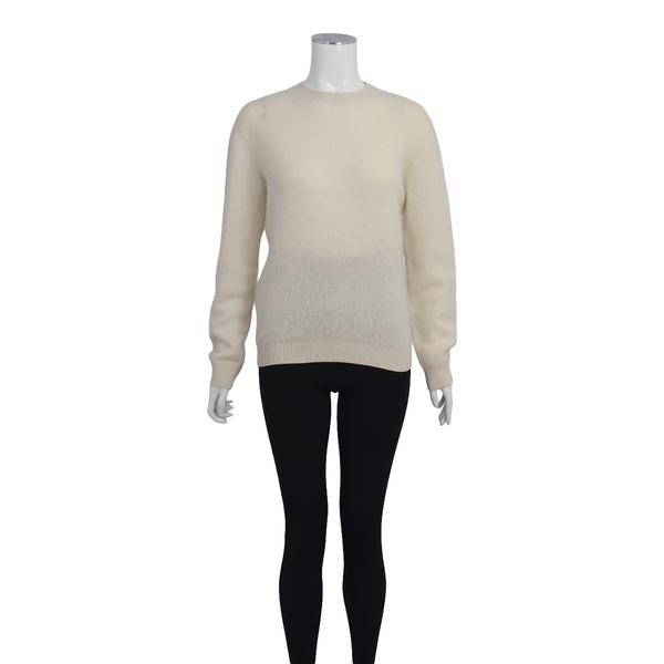 Baby Cashmere Fobello Crewneck Sweater White Snow
