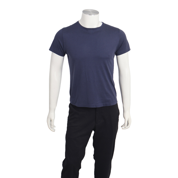 Silk/Cotton T-Shirt Blue