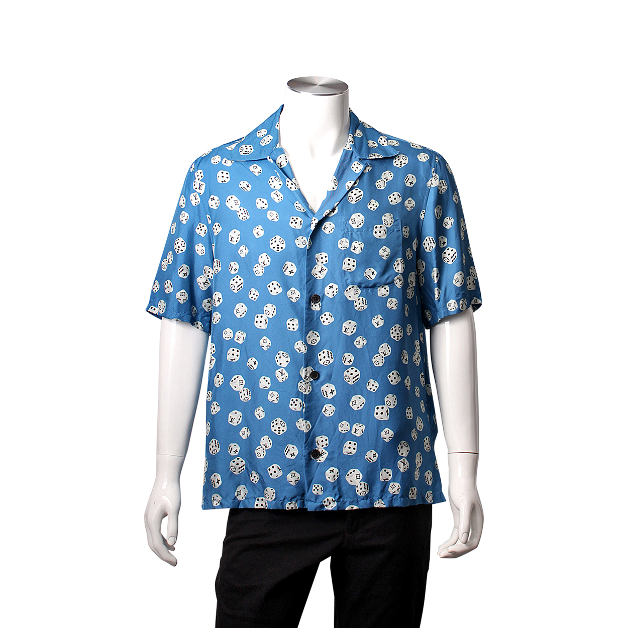 LOUIS VUITTON Silk Dice Shirt Blue | Luxity