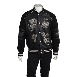 x Virgil Abloh Leather LV Varsity Blouson Black