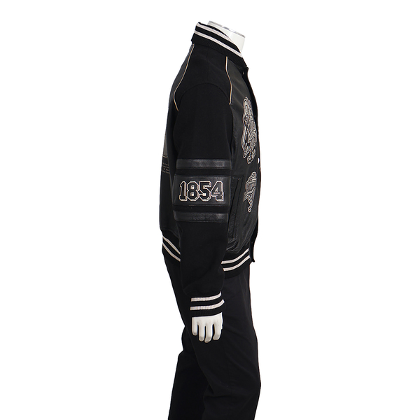 x Virgil Abloh Leather LV Varsity Blouson Black