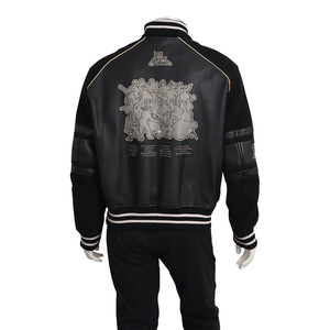 x Virgil Abloh Leather LV Varsity Blouson Black, view 3