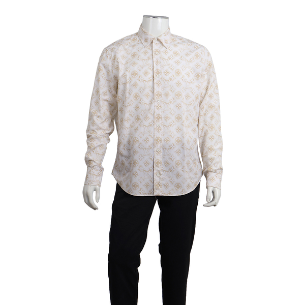 Cotton Shirt Beige/White