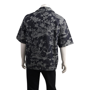 Cotton Jacquard Denim Shirt Blue/White, view 3