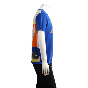 Cotton LVM Intarsia T-Shirt Blue, view 2