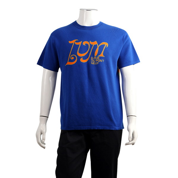 Cotton LVM Intarsia T-Shirt Blue