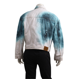 Denim Spray Painted Jacket Blue/White, view 3