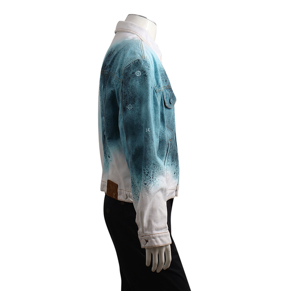 Denim Spray Painted Jacket Blue/White