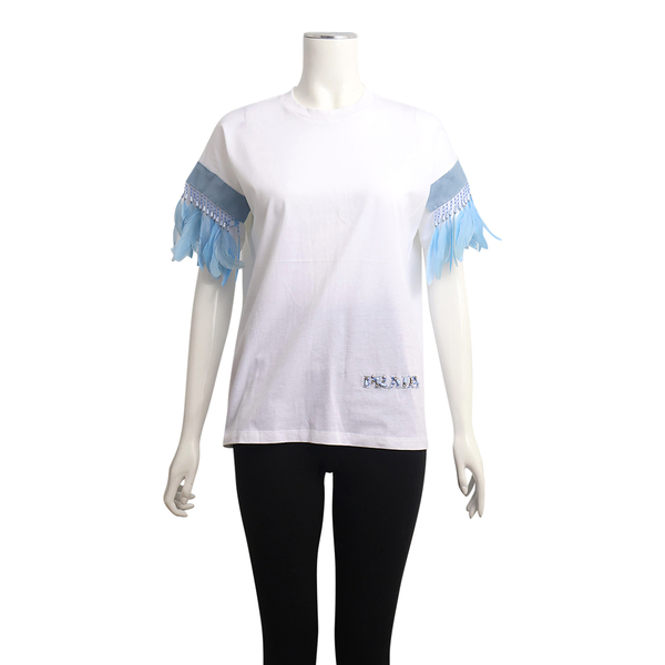 Cotton Feathers T-Shirt White/Blue