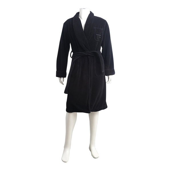Cotton Bathrobe Black