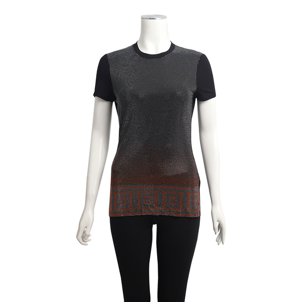 COLLECTION Viscose Embellished T-Shirt Black/Silver/Bronze
