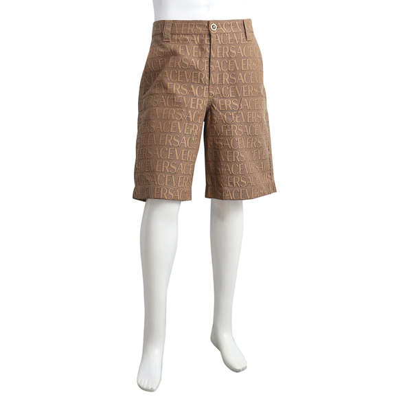 Cotton Logo Bermuda Shorts Brown