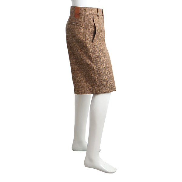 Cotton Logo Bermuda Shorts Brown