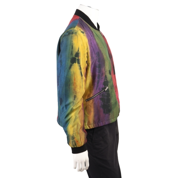 Silk Tie Dye Bomber Jacket Multicolor