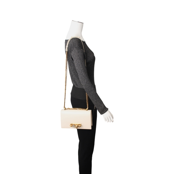 Leather Jewelled Satchel Ivory