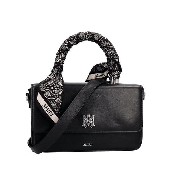 Leather Micro Long MA Top Handle Bag Black