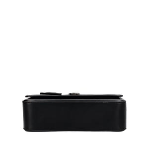 Leather Micro Long MA Top Handle Bag Black, view 7