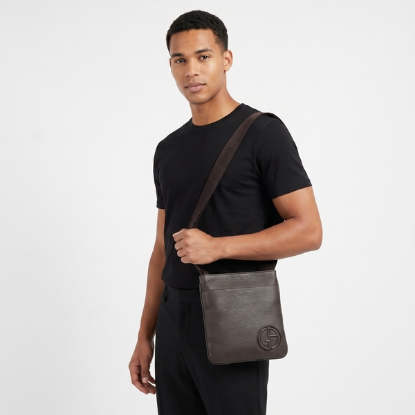 Leather Piattina Messenger Brown
