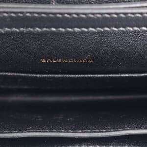 Croc Embossed Small Sharp Shoulder Bag Black, view 8