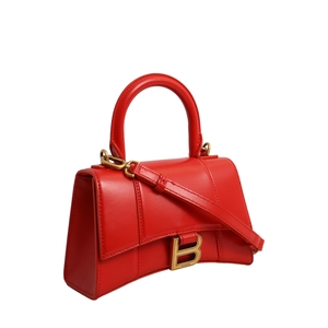 Leather Hour Glass Small Bag Red, view 2
