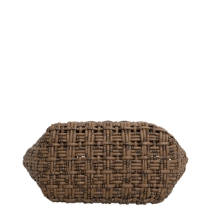 Woven Leather Bistro XS Basket Tote Brown, view 7