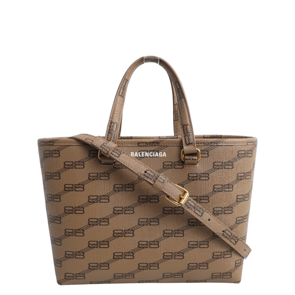 Coated Canvas BB Small East West Tote Beige