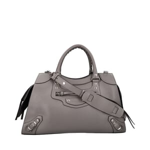 Leather Neo Classic City Large Shoulder Bag Grey