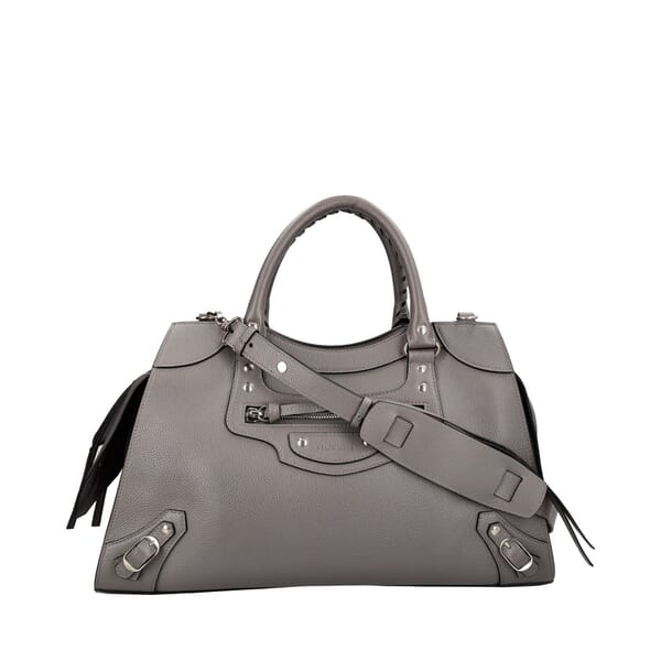 Leather Neo Classic City Large Shoulder Bag Grey