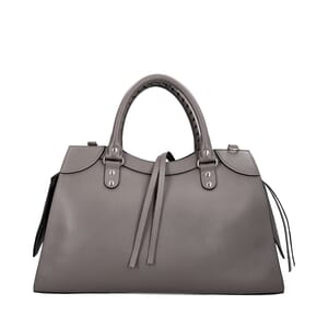 Leather Neo Classic City Large Shoulder Bag Grey, view 3