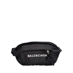 Nylon Sport Logo Belt Bag Black