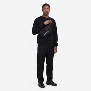 Nylon Sport Logo Belt Bag Black, view 9