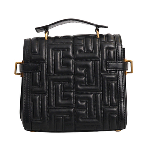 Quilted Leather B Buzz 23 Top Handle Bag Black, view 3