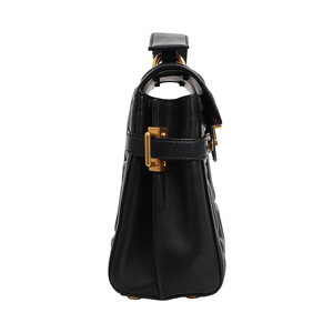 Quilted Leather B Buzz 23 Top Handle Bag Black, view 4