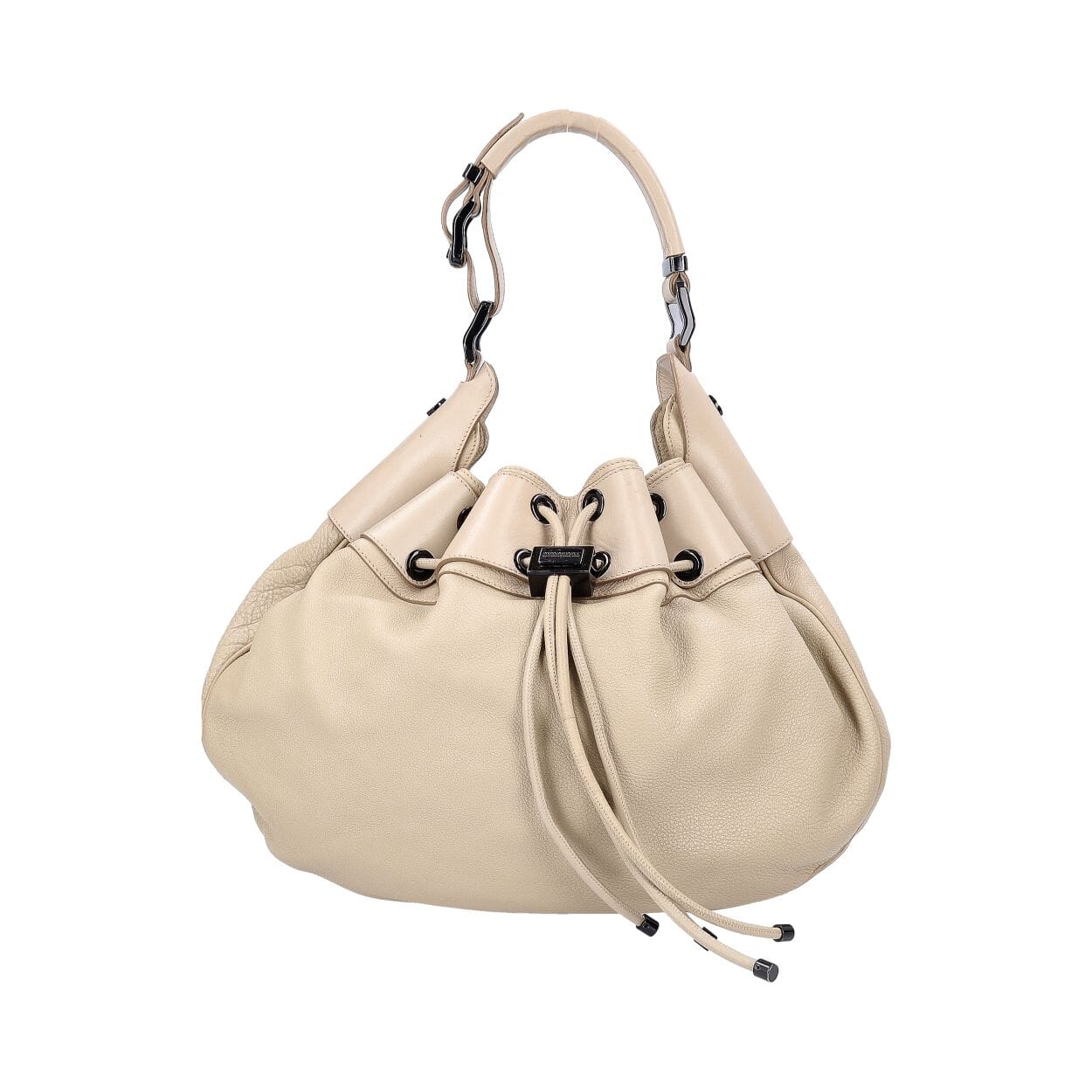 BURBERRY Leather Large Warrior Hobo Ivory | Luxity