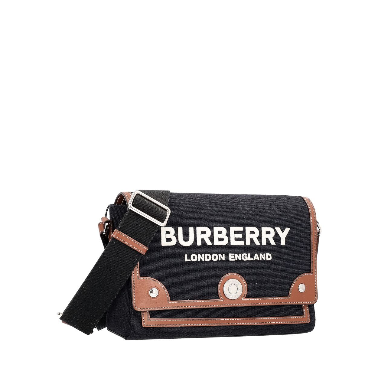 BURBERRY Canvas Note Crossbody Bag Black/Brown | Luxity