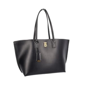 BURBERRY Leather TB Large Tote Black | Luxity
