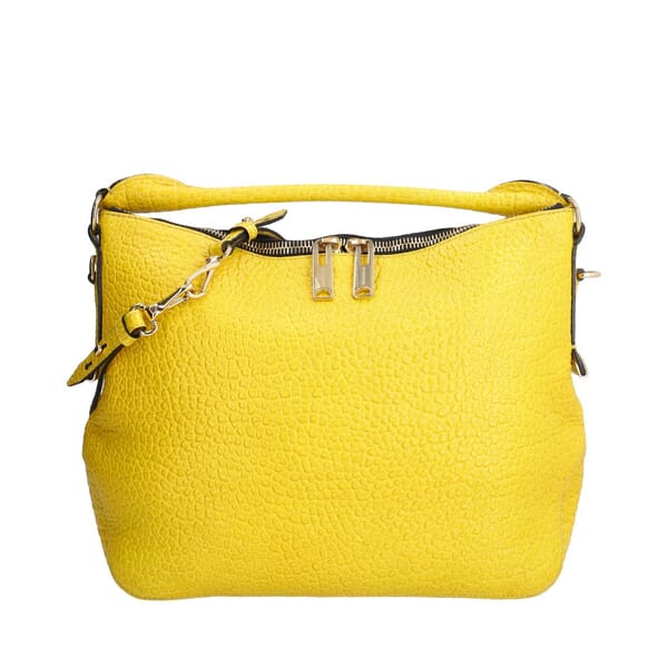 Grained Leather Hobo Yellow