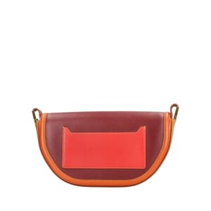 Leather Small Olympia Saddle Bag Multicolour, view 3