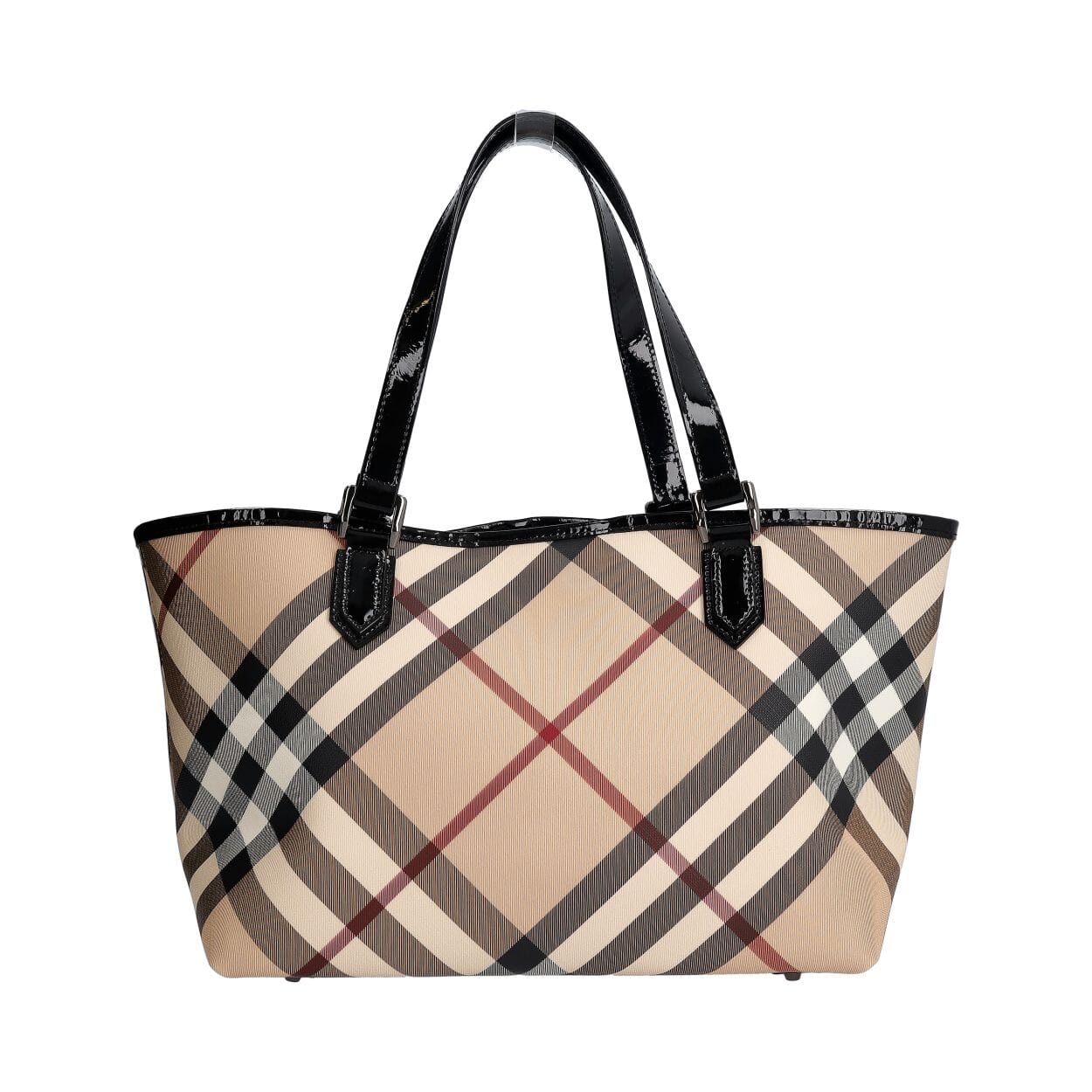 BURBERRY Coated Canvas Supernova Check Tote Beige/Black | Luxity