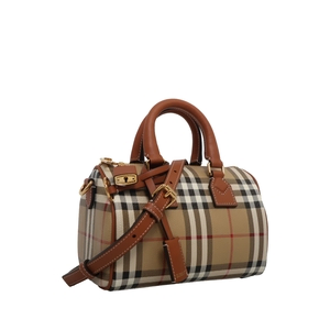 Vintage Check Mini Bowling Bag Beige/Brown, view 2