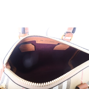 Vintage Check Mini Bowling Bag Beige/Brown, view 8