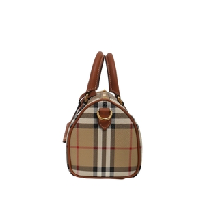 Vintage Check Mini Bowling Bag Beige/Brown, view 6
