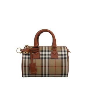 Vintage Check Mini Bowling Bag Beige/Brown, view 4