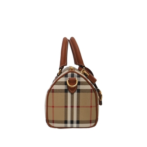Vintage Check Mini Bowling Bag Beige/Brown, view 5